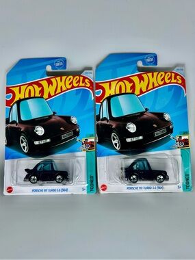 Hot Wheels Porsche Lot Of 2x - Tooned Porsche 911 Turbo 3.6 964 Black 2x 5/5 New